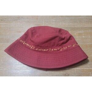 Harry Potter Marauders Map Reversible Bucket Hat Universal Studios Burgundy